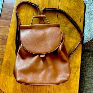 Antik Kraft brand new tan vegan leather backpack purse, tons of  storage!